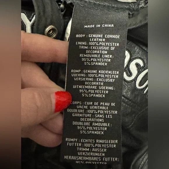 Harley-Davidson Black Leather Motorcycle Jacket woman’s size Large. Pit 21 - Picture 14 of 16